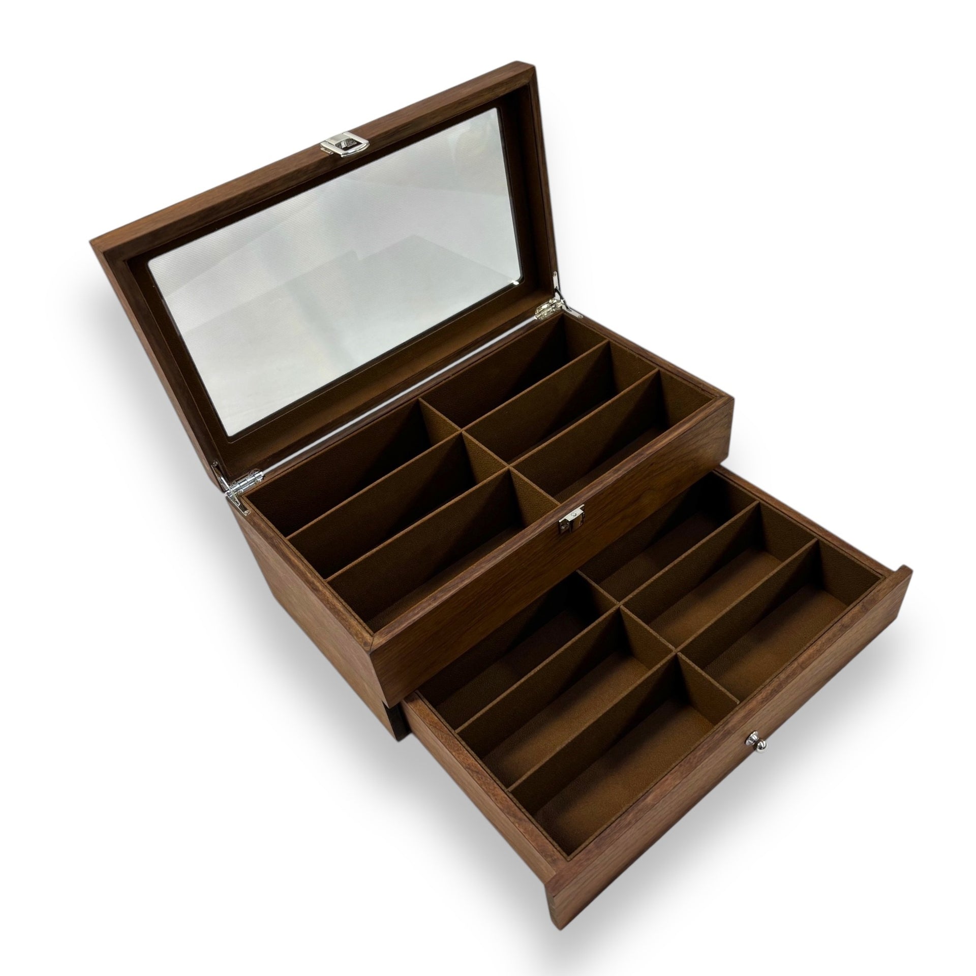 Brillenbox 9052 Holz mit Sichtfenster im Deckel groß – Kindler-Etui
